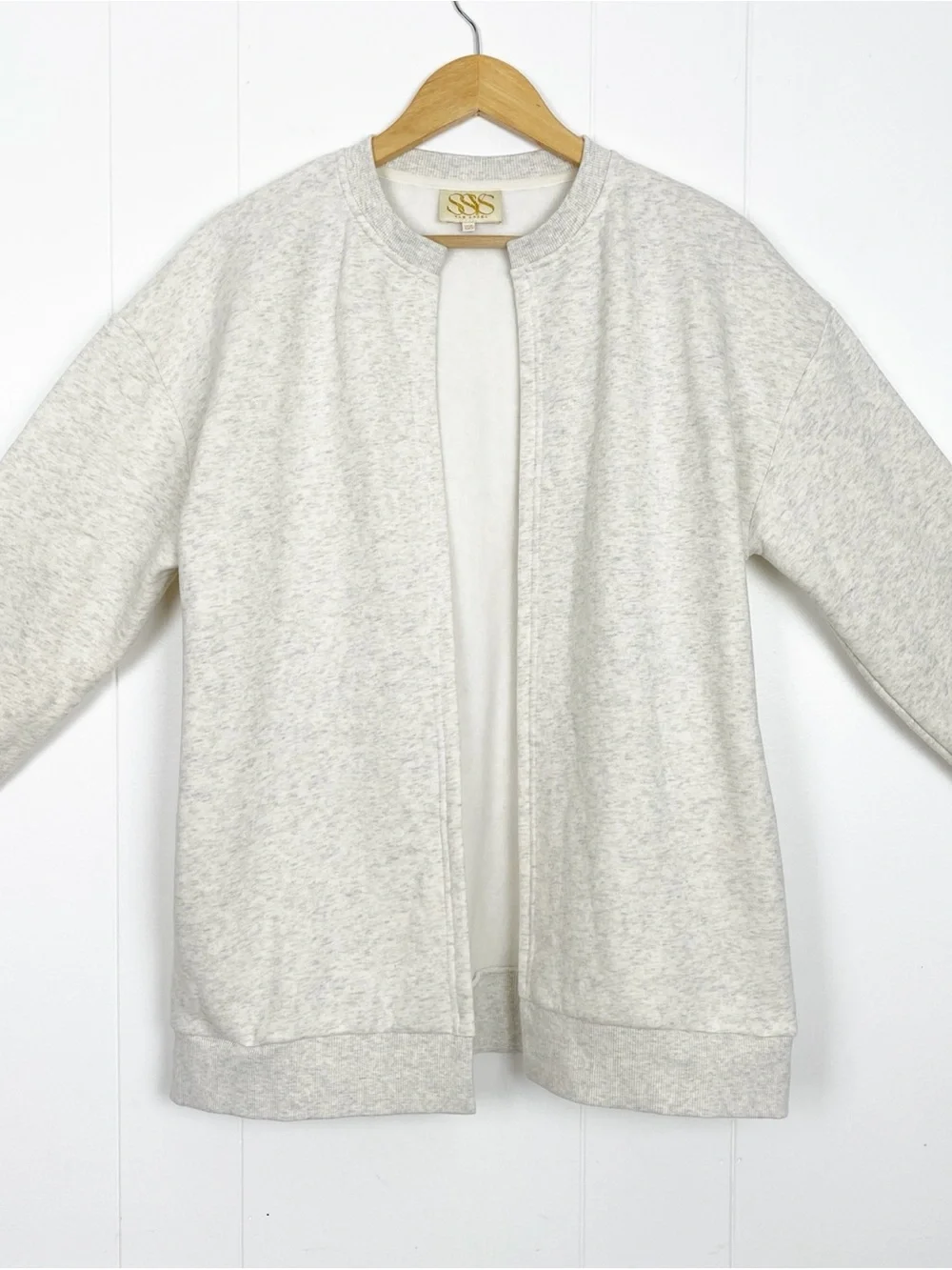 SSYS The Label Sweatshirt Cardigan Women's Size XS/Small Fleece Line Open Front